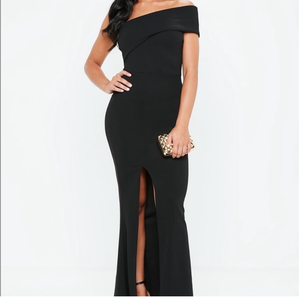 Misguided Black One Shoulder Dress Size 0